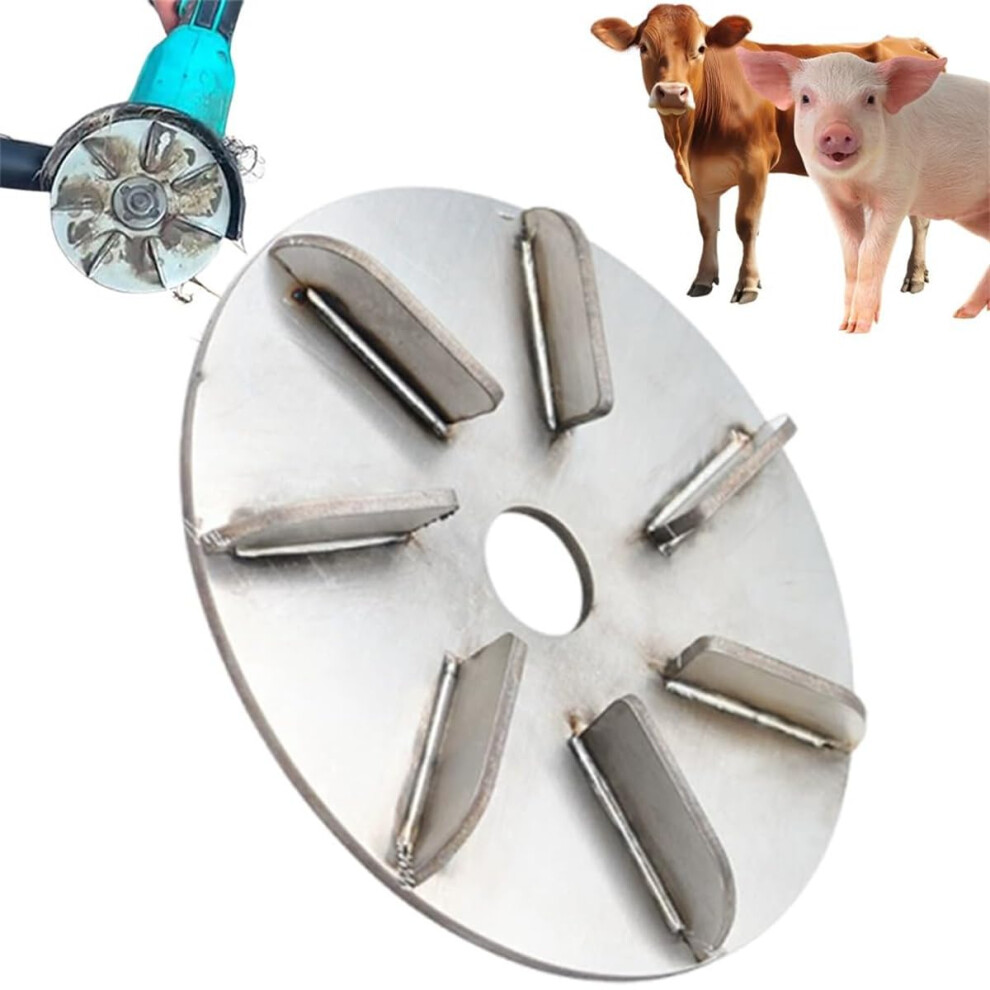 Laborsaving Pig Hair Remover Scraper Disc Hog Dehairing Tool For Livestock, Durable 7Knives Disc For Farm Use 9199774190466