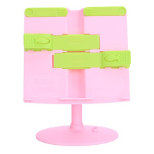 Book Stand for Reading Adjustable Book Holder with Rotating Bases Foldable Design Hands Free Reading Cookbook Holder Non Slip Base Plastic Bookstand