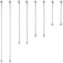 Lot de 8 rallonges de chaîne en acier inoxydable, longueurs variées pour votre collection de bijoux, fermoirs mousquetons faciles à utiliser,