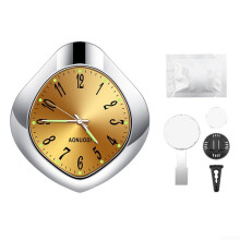 Quartz Car Clock Aromatherapy Night Luminous Display With Clamp And Sticker For Air Vent Or Dashboard Installation (A)