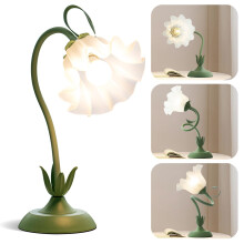 Table Lamp LED Bedside Night Light, Dimmable Vintage Lighting, 3 Color Modes, Green, For Home Bedroom Living Room Decor