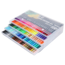 Peanna Scuaibe Soláthairtí Ealaíne le Leideanna Míne, Marcóirí Dúbailte Bunaithe ar Uisce Vibrant100 Color le haghaidh Ceardaíocht Ealaíne