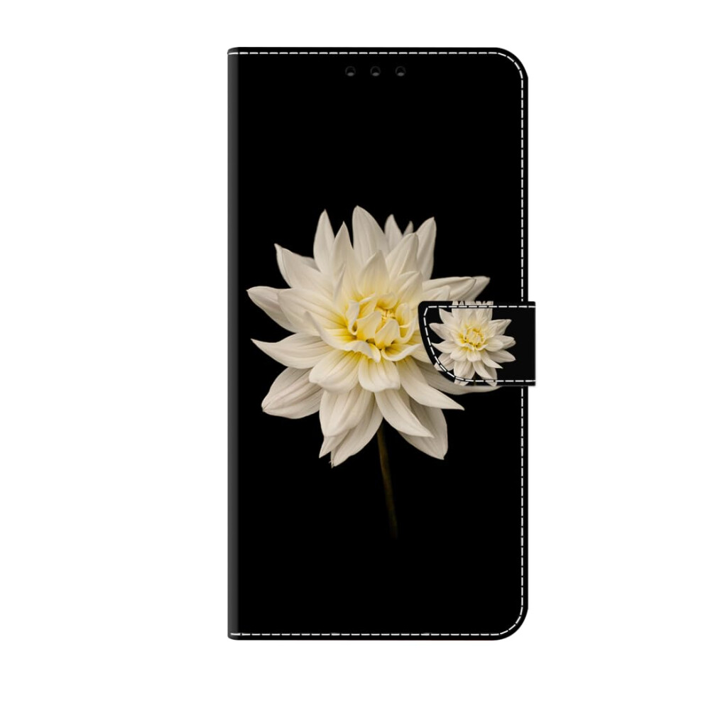 Samsung Galaxy Xcover 7 Case Leather Flip Wallet With Kickstand Card Holder Slots Wrist Strap Flowers White 9199774190688