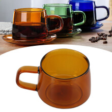 Durable 250ML Borosilicate Glass Coffee Cup - Smooth & Clear