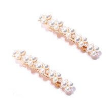Fermaglio per capelli in lega, fermagli laterali per sposa con perle artificiali, eleganti accessori per capelli per occasioni speciali (2 pezzi)