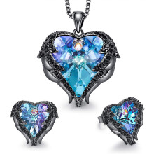 Collana con ali d'angelo, accessorio alla moda per tutti i giorni, con cristalli e zirconi e ciondolo a cuore, gioielli regalo per donne, cristalli