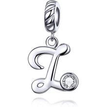 Bedeltjes met alfabetletters voor armbanden, accenten van kubische zirkonia in 925 sterling zilver, hangende bedeltjes voor sieraden in Europese