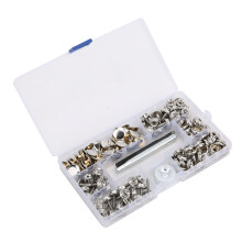 Metalen drukknopen, stevige leren drukknopen met 4 instelmogelijkheden voor kleding, armbanden, jassen, jeans, zilverkleurig en zeer hard.