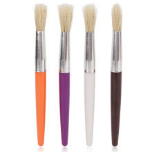 No Shed Bristle Paint Brushes Washable Easy To Clean Reusable Kids Art Brush Set With Plastic Wooden Handle For Stencil Painting Watercolor Oil
