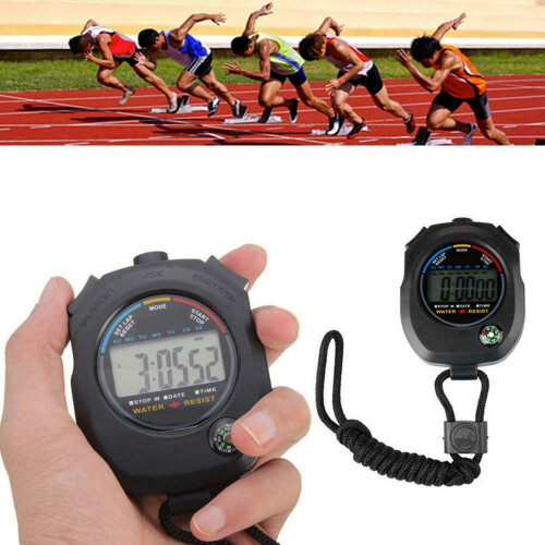 Electronic Digital Sport Stopwatch, Multi-Function For Fitness And Competitions, Large Display, Professional Timer With Split Timing, Countdown Timer,