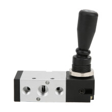 Way 2 Position Pneumatic Solenoid Valve Manual Control Hand Lever Operated Air Flow Control Aluminum Alloy Body Noise Reduction Mechanical