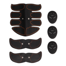 Stimulador d'Abdominaux, Entraîneur de Muscles Abdominaux pour Hommes et Femmes, PU PVC, 3 Contrôleurs