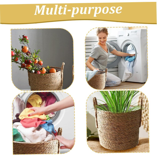 Wicker Planter Basket with Plastic Liner for Garden Decor and MultiPurpose Storage Use 1
