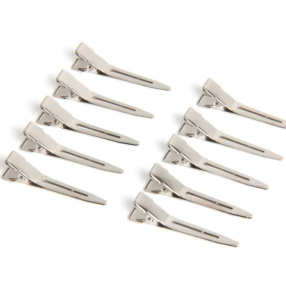 Unisex Anti-Rust Single Prong Curl Clips, Smooth Surface Metal Alligator Hair Pins For Add Favorite Hair Accessories, Professional Use