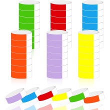 Pulseiras de papel para shows, pulseiras impermeáveis com tamanho ajustável, pulseiras neon para festivais e festas, material resistente, estampa
