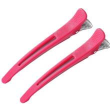 Professional Hair Sectioning Clips, Non Slip Duck Billed Hair Clips, 6 Pcs with Silicone Band, Salon Quality Hair Cutting Clips for Women, Men, No Cre