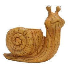 Pot de fleurs fantaisiste en résine en forme d'escargot, décoration de jardin mignonne au design animalier pour l'intérieur et l'extérieur, pot