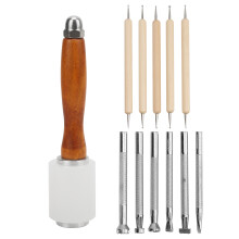 Gereedschap voor het maken van handtassen van leer, leerbewerkingsset, stempelgereedschap, graveermat, holle ponsen, roterende snijders,