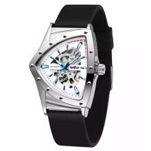 Automatic Mechanical Watch for Men, Hollow Skeleton Design Triangle Wristwatch with Luminous Hands and Anti Scratch Mirror Material Case, Mechanical M