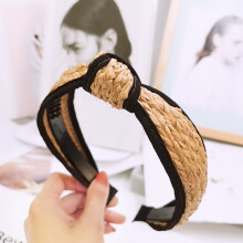 Modieuze brede haarbanden, bohemian haarband van gevlochten rotan en stro, elegant en stijlvol ontwerp, een prachtig en schattig accessoire voor