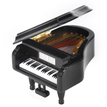 Melody Playing Music Box Mini Grand Piano Model with Sankyo 18 Note Mechanism Lifelike Wood Crafted Design Featuring Golden Foot Pedal and Exquisite