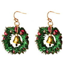 Gyöngyös, lógó fülbevalók nőknek, ünnepi divatékszerek, karácsonyi villanykörte dizájn hópelyhekkel és cukorkákkal, csillogó