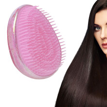 Cepillo de pelo flexible con cojín de aire, mini forma de huevo para uso portátil en viajes, cepillo desenredante con puntos de acupresión para
