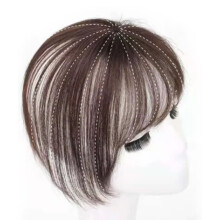 Extension per capelli con clip dal design realistico, frangia naturale realizzata al 100% con capelli umani, frangia in capelli Remy per donna, clip