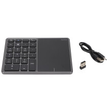 Type C Rechargeable Numeric Keypad, 22-Key Wireless Number Pad with Touchpad and Dual Mode 2.4G BT, Lightweight and Portable for Office Study Travel,
