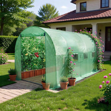 (25MM, 4X2X2M) BIRCHTREE Fully Galvanised Frame Polytunnel Greenhouse Pollytunnel Poly Tunnel