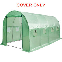 BIRCHTREE 4M(L) x 2M(W) x 2M(H) Polytunnel Greenhouse Pollytunnel Poly Polly Tunnel 3 Section Cover Only