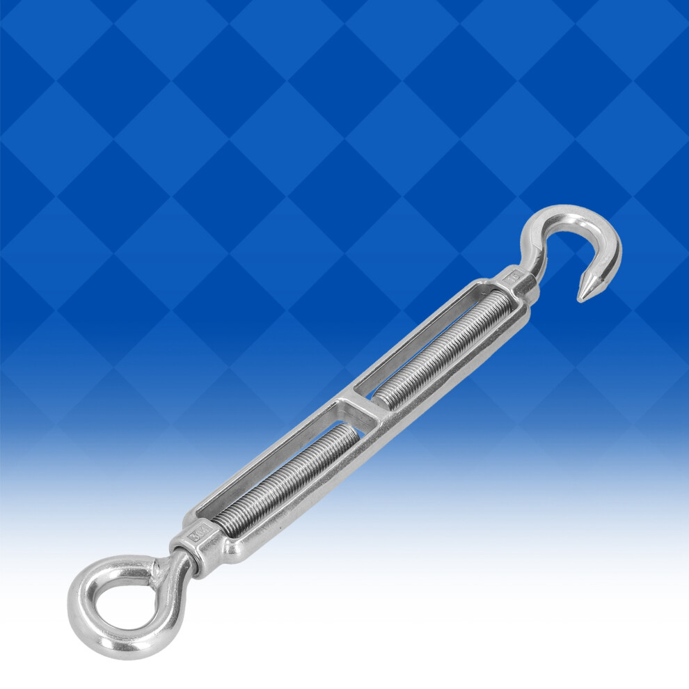 Adjustable M16 Turnbuckle Wire Rope Tensioner 304 Stainless Steel Hook Rigging 6921377314405