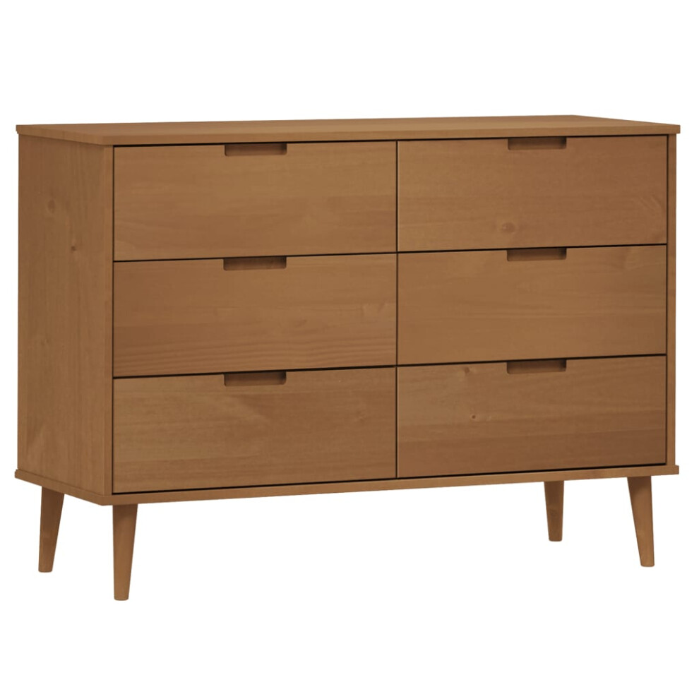 Vidaxl (Brown) Drawer Cabinet File Chest Cabinet Office Drawer Chest Solid Wood Pine