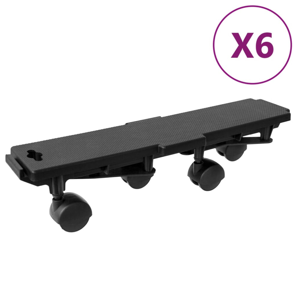 Vidaxl (3 Pcs) Moving Dollies Wheel Dolly With 4 Wheels Polypropylene 170 Kg Black