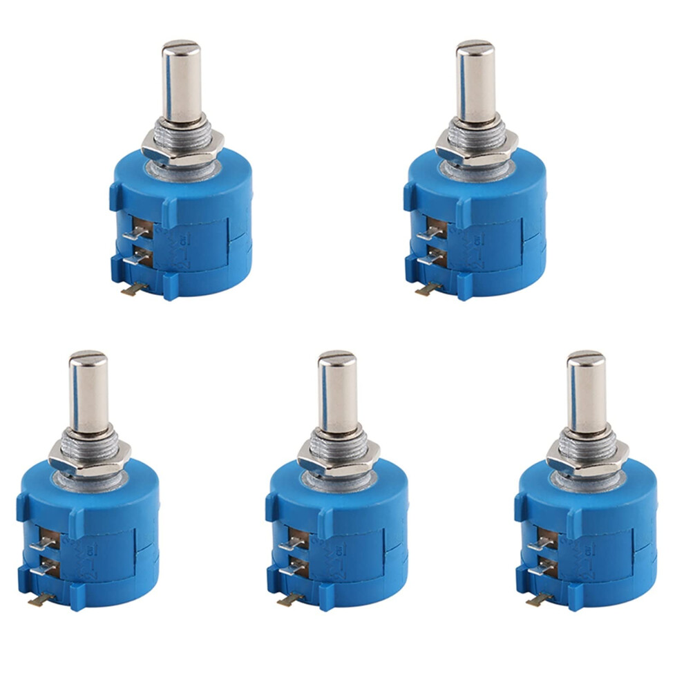 5Pcs Rotary Wirewound Potentiometer 50K Ohm 10Turn Precision Adjustable Resistor 3590S2103l 9382693531698