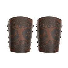 Adult Faux PU Arm Guard Bracer, One Size Medieval Style Lace Up Belt Armband, Durable PU Material, Unisex Design