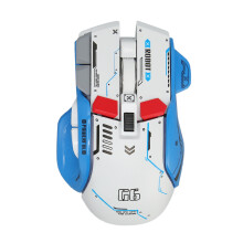 Souris de jeu 2,4 G Bluetooth Filaire 3 Modes 11 Lumières RVB 5 DPI Réglables Blanc
