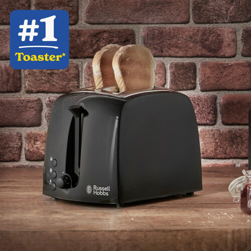 Russell Hobbs Russell Hobbs Textures 2 Slice Toaster (Extra Wide Slots, 6 Browning l 1