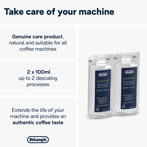 De'Longhi De'Longhi EcoDecalk Mini Descaler DLSC200, 2 Decalcification Doses, Co 1