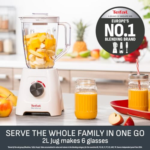 Tefal Tefal Blendforce II Blender, 2L Plastic Jug, 1.25L Effective Capacity, 1