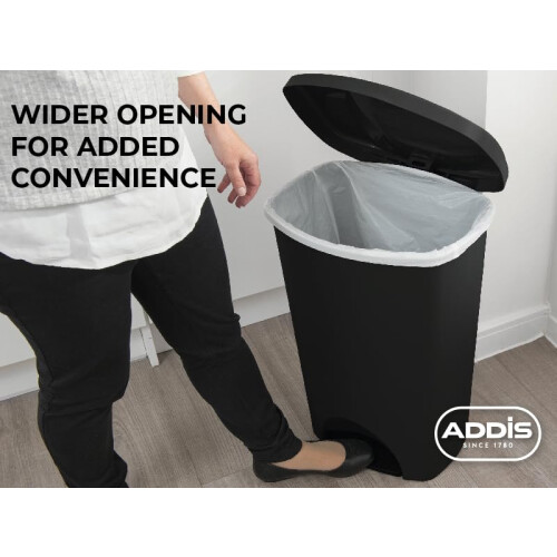 Addis Addis 50ltr Pedal Bin, Grey Metallic, 518120 2