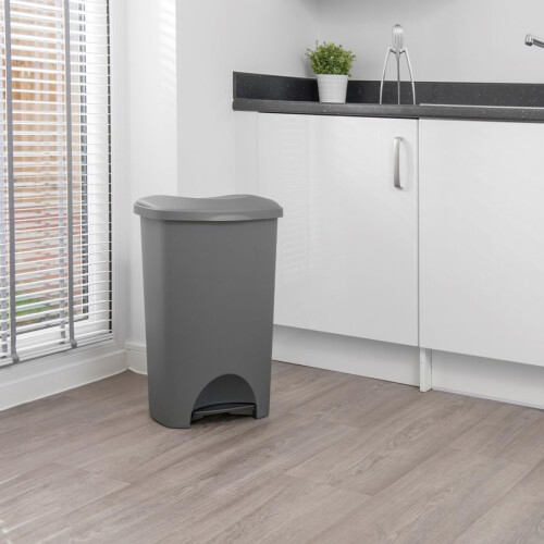 Addis Addis 50ltr Pedal Bin, Grey Metallic, 518120 1
