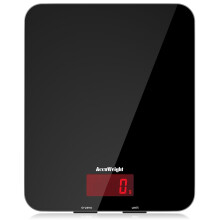 ACCUWEIGHT 201 Digital Kitchen Scales with Tempered Glass Platform (Batteries included), Electronic Weighing Food Scale with Backlit LCD, Multifuncti