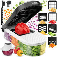 Fullstar Vegetable Chopper & Mandoline Slicer - Julienne Cutter Dicer Grater for Food Veg Onion Cucumber Tomato Salad Potato Cheese - Kitchen Gadgets
