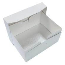 Culpitt 18" x 14" Cake Board & White Cake Box Combo, Oblong Silver Fer