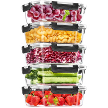 Skroam 5-Packs 36OZ Glass Food Storage Containers with Lids Airtight,