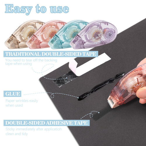 Kunoli Glue Roller, 4 Pack Double Sided Tape Dispenser, Scrapbooking S 1