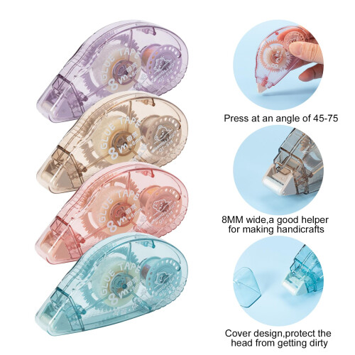 Kunoli Glue Roller, 4 Pack Double Sided Tape Dispenser, Scrapbooking S 2