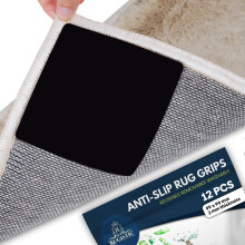 Rug Gripper Pad 12 Pcs - Washable & Reusable Rug Grippers for Laminate