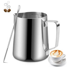Milk Frothing Pitcher, 350ml/12oz Milk Jug for Coffee Machine, Stainle